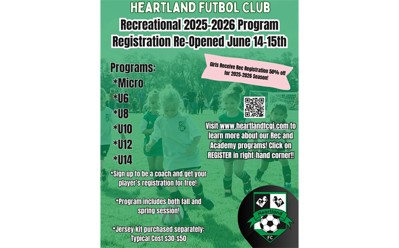 Recreational Registration Back Open! June 14-15th!