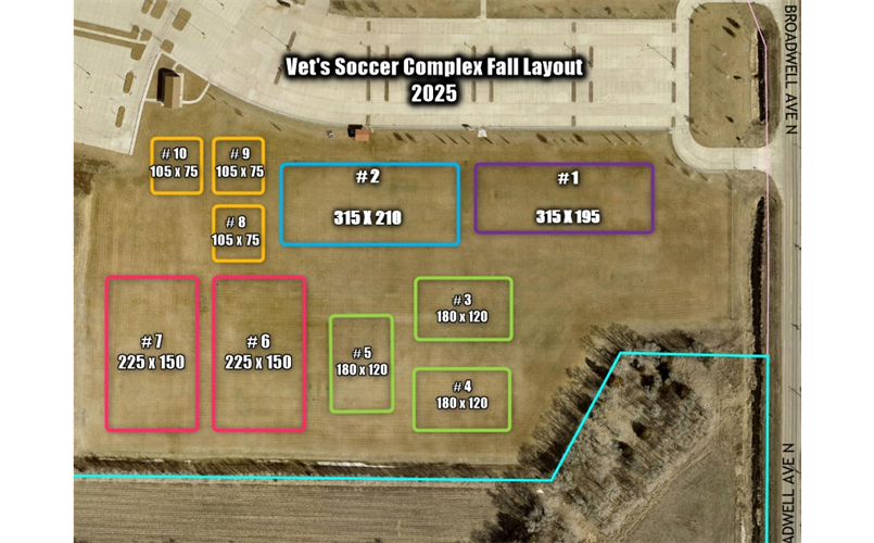 Veteran’s Athletic Sports Complex Field Layout
