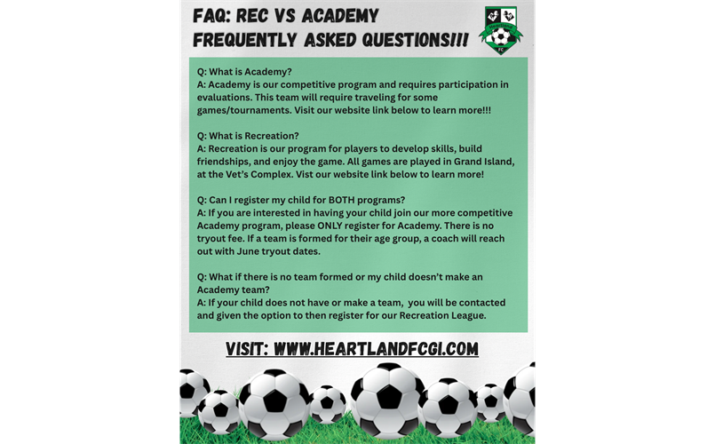 Academy Vs Rec FAQ’s